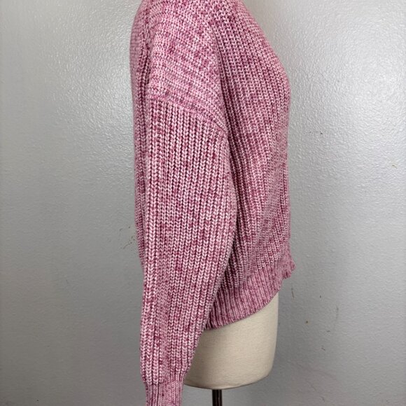 J.crew Pink Marled Cotton Blend Crewneck Sweater Size S - Picture 7 of 9